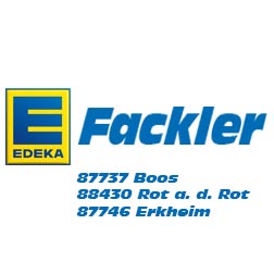 Logo Firma EDEKA Fackler in Rot an der Rot